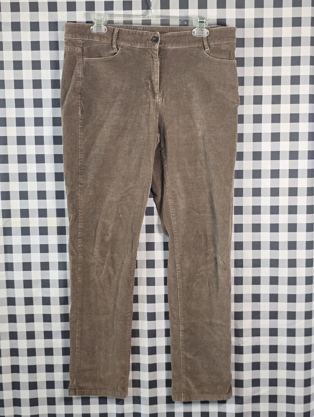 J.Jill Corduroy Pants Women Size 10 Brown Stretch Cotton Straight Leg Casual